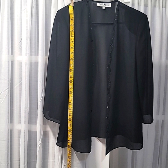Sheer open front beaded embellished "jacket" - Picture 4 of 11